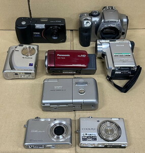 【た-11-95】デジカメ コンパクトカメラ ハンディカメラなど 8点まとめ EPSON/Canon/RICOH/Coolpix/Finepixなど ジャンク品 動作未確認