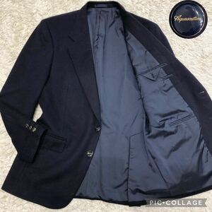 アクアスキュータム【極上のカシミヤ】Aquascutum テーラードジャケット ネイビー 紺ブレザー 七宝ボタン カシミヤ50％ 艶感 高級感 AB5(M)