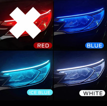 お得な 2本セット 12V LED シーケンシャルウィンカー ブルー アンバー カット可能 LEDシリコンチューブ 防水　流れるウィンカー テープ_画像8