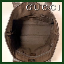 ★10,000円スタート★【GUCCI】グッチGGキャンバス×レザートートバッグ145971/200047_画像7