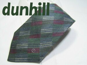 NA 581 ダンヒル dunhill ネクタイ 緑系 チェック柄ジャガード