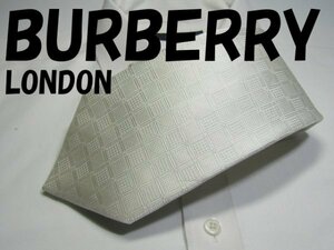 NA 597 【フォーマル】バーバリー BURBERRY LONDON ネクタイ 格子柄 ジャガード （本真珠ネクタイピンおまけ付けます。）