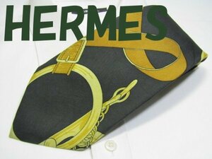 NA 594 【激レア】エルメス HERMS- PARIS ネクタイ チェーン ベルト 絵柄プリント レトロ