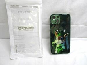 iPhone14 ケース LOVEBLE 緑色 うさぎ モスグリーン IP14ZL RABBIT 未使用 側面ストラップホール有【中古】[YS001_2311151107_001] 