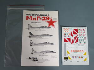 デカール⑪ MIG-29 FULCRUM A Mnt-29 Non-CIS Air Forces Cutting Edge MODELWORKS★空軍 戦闘機 プラモデル シール 長期保管品