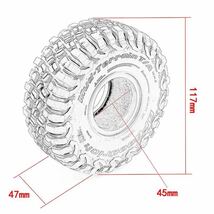 ラジコン 1.9インチ 柔らか目4本 外径117mm 1/10 スケール タイヤ 1/10 RC4WD D90 アキシャル SCX10 RC ロッククローラー トラクサス trx4_画像6