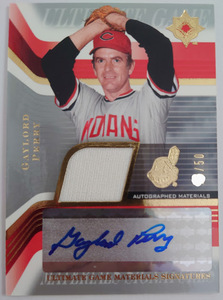 通算314勝 ゲイロード・ペリー 直筆サインカード GAYLORD PERRY 2004 UPPER DECK ULTIMATE COLLECTION SIGNATURE JERSEY AUTOGRAPH AUTO