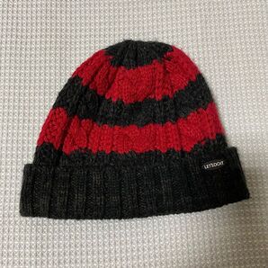 BREEZE ブリーズ ニット帽 ボーダー 赤×黒 52-54cm