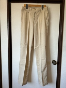 W76 XS 紳士スラックス 新品未使用品 送料無料 ライトベージュ 綿×麻×ポリエステル メンズパンツ 小さ目サイズ ズボン 紳士ブランド
