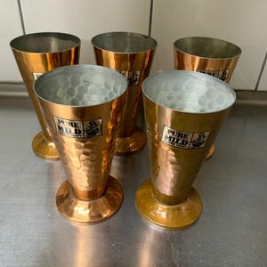 pure mild copper craft ビアグラス 5個　銅　昭和レトロ タンブラー　ビール