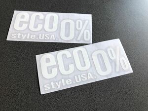 送料無料♪ eco 0% USA ステッカー お得2枚セット 白色 アメ車 旧車 世田谷ベース ハーレー us 昭和 OLD