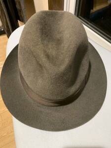 ボルサリーノ　グアナコ　ブラウン　ハット　61センチ　フェルト ウール イタリア 帽子 美品