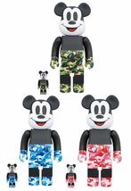 送料無料　100% 400% BE＠RBRICK bape mickey MEDICOMTOY 正規品　disney mickey ディズニー　ミッキーマウス　ミッキーape kaws_画像9