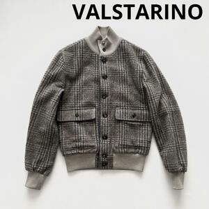 VALSTARINO バルスタリーノ ウール アルパカ モヘア スタンドカラー ブルゾン 44 グレー ヴァルスター ヴァルスタリーノ チェック 国内正規