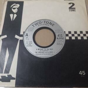 The Specials & Rico Rodriguez - A Message To You Rudy / Nite Klub / Two-Tone Records 7inch / Ska