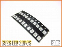 3528 チップ LED ブルー 460-465nm 20個セット_画像1