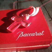 ★美品★人気★　バカラ　baccarat　ネックレス　チョーカー　ピンク　クロス　ペンダント　十字架　袋付　クリスタル　ローマン