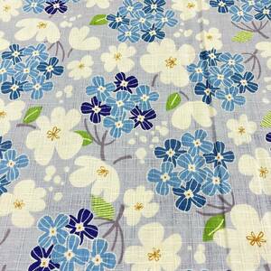 *200cm( length )×110cm( cloth width ) * cotton s Rav cloth * small .. floral print @ blue group * unused | limited goods 