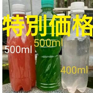 PSB(光合成細菌)500ml&グリーンウォーター500ml&ゾウリムシ400ml 。メダカ　金魚