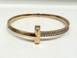 【Z1】 1円スタート ブレスレット バングル 18K 刻印あり18金 750 ダイヤモンド ピンクゴールド PG ジュエリー 重さ 約25.79g