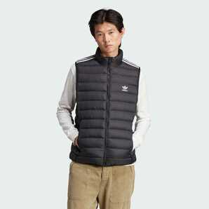 パデッド スタンドカラー パファーベスト 通勤通学 ストリート メンズ MENS EA053 HZ0686 STAND−COLLAR PUFFER VEST BLACK L