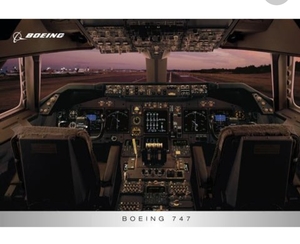 残1つ ★新品★　退役記念に!　 ボーイング BOEING747 フライト デッキ ポスター