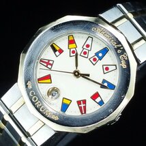 【K18】 CORUM コルム アドミラルズカップ 39.610.21V52B YG/SS QZ クォーツ 国旗 レディース 腕時計 「22484」_画像2