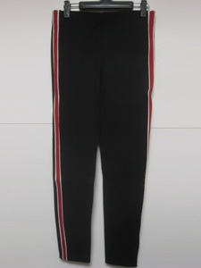 ☆ ZARA TRAFALUC COLLECTION ザラ black leggings with red and white stripe レギンス パンツ SIZE:M BLK /送料185円～ ☆
