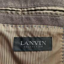 希少サイズ 極美品ランバンコレクションLANVIN collection テーラードジャケット裏地光沢ストライプ ブラウン XXL相当 52メンズ 大きい_画像10