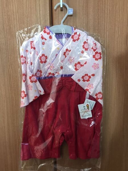 新品◆袴オール カバーオール ロンパース 70 80◆初節句 お正月 未使用 女の子 ひな祭り 祝着 七五三 1歳 フォーマル 誕生日