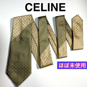  ultimate beautiful goods CELINE Celine necktie Macadam pattern rare bai color rare 