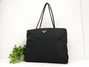 PRADA プラダ◆ナイロン◆トート ショルダー バッグ◆ブラック シルバー金具◆美品◆ヴィンテージ◆肩掛け◆N6780