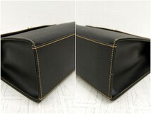 TRUSSARDI トラサルディ◆PVC カーフ レザー 本革◆2way ハンド ショルダー バッグ◆ブラック ブラウン ゴールド金具◆超美品◆N6829_画像6