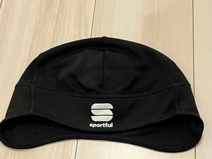 送料無料 SPORTFUL スポーツフル ウィンターキャップ サイクルキャップ インナー 帽子 黒 ブラック サイクリング 真冬用 ワンオーナー 美品