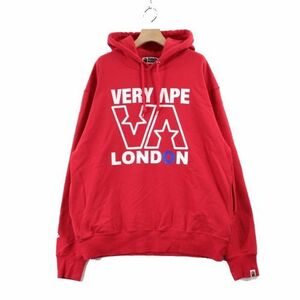 A BATHING APE アベイシングエイプ VERY APE LONDON U.K パーカー L レッド