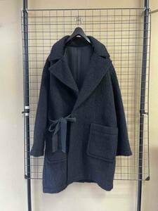 【Name./ネーム】Wool Mohair Chester Coat size1 MADE IN JAPAN ウール×モヘヤ シャギー チェスターコート オーバーコート ブラック