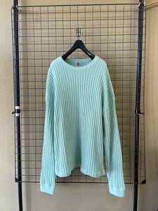 【SEESEE/シーシー】BIG WAFFLE CREW NECK CUT-SEW MINT size2 ビッグ ワッフル クルーネック カットソー ミント stripes for creative