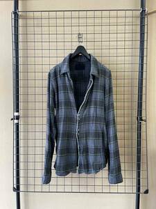 【junhashimoto/ジュンハシモト】CHECK HOOK SHIRT size3 MADE IN JAPAN フック チェックシャツ コットン フランネル オリジナルチェック