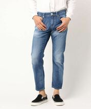 YANUK MEN'S クロップド スリムストレート デニムパンツ MICHEL サックスブルー サイズ30 定価25,920円_画像1