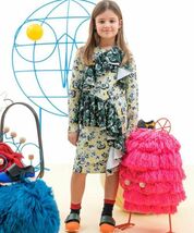 新品 MARNI Kids ＆ Junior 総柄ワンピースプリント フリルワンピース サイズ10Y 定価37,180円_画像1