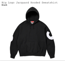 Lサイズ 新品国内正規23aw Supreme Big Logo Jacquard Hooded Sweatshirt Blackシュプリーム ビッグロゴ ジャカード パーカー ブラック黒_画像2