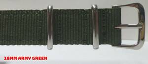 18MM military type meat thickness nylon belt new goods dark * khaki Quick set spring stick correspondence!