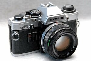 OLYMPUS オリンパス 人気の高級一眼レフカメラOM-10ボディ+ 純正50mm単焦点レンズ付 希少な作動品（腐食なし）