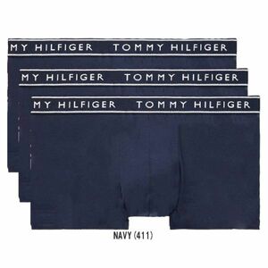 ※訳あり アウトレット TOMMY HILFIGER(トミーヒルフィガー)ショート ボクサーパンツ 前閉じ 3枚セット 09T4225 NAVY(411) Lサイズ