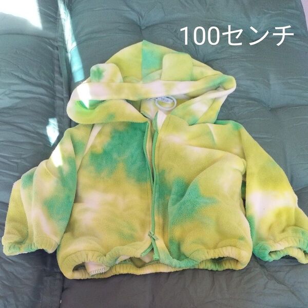 中古 子供服 100センチ フリース パーカー アウター くま耳フード