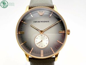 11280257　＃ EMPORIO ARMANI エンポリオ アルマーニ AR-1723 クォーツ QZ スモールセコンド 腕時計 グレー系文字盤 純正ベルト 中古