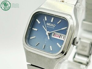 11650243　◇ SEIKO セイコー 7903-5000 ブルー文字盤 シルバー スクエア 3針 デイデイト レディース クォーツ QUARTZ QZ 腕時計 中古