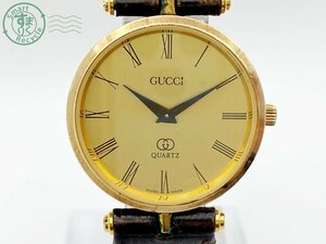 11280462　◇ GUCCI グッチ シェリーライン ゴールド文字盤 2針 ラウンドフェイス メンズ クォーツ QUARTZ QZ 腕時計 中古