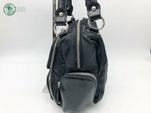 11280481　▽ TODs トッズ レザー Genuine leather 本革 トートバッグ ハンドバッグ エナメル 黒 ブラック レディース 中古品 ヴィンテージ_画像3