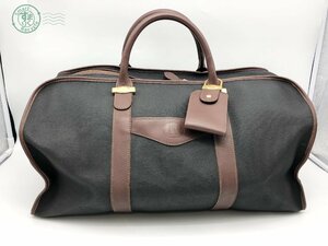 11321585　▽ dunhill ダンヒル PVC レザー ボストンバッグ トラベルバッグ 旅行かばん 金具 ダークブラウン系 中古品